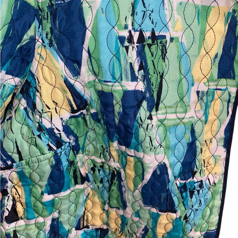 Alfred Dunner Reversible Quilt Grandma jacket Cardigan 
Teal Green Blue Coastal - Picture 7 of 10